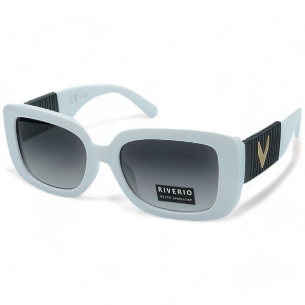 Riverio Γυναικεία Γυαλιά Ηλίου UV400 Τετράγωνα με Λευκό Κοκκάλινο Σκελετό και Μαύρο ντεγκραντέ Φακό RV42502