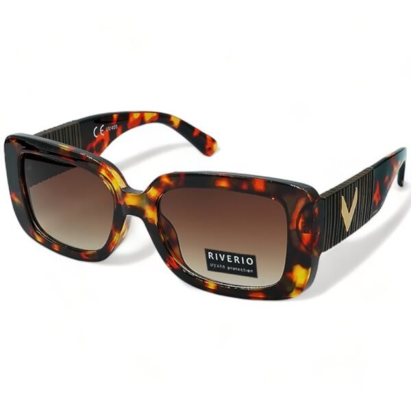 Riverio Γυναικεία Γυαλιά Ηλίου UV400 Τετράγωνα με Καφέ Ταρταρούγα Κοκκάλινο Σκελετό και Καφέ ντεγκραντέ Φακό RV42505