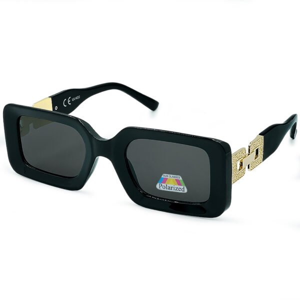 Riverio Γυναικεία Γυαλιά Ηλίου Polarized Μακρόστενο με Μαύρο Κοκκάλινο Σκελετό και Μαύρο Φακό RV6042106