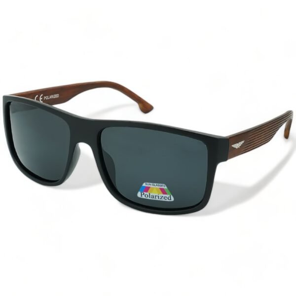 RV6042553 Riverio Ανδρικά Γυαλιά Ηλίου Polarized Τετράγωνα με Μαύρο Κοκκάλινο Σκελετό και Μαύρο Φακό RV6042553