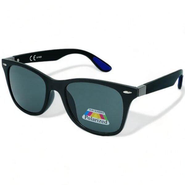 Riverio Unisex Γυαλιά Ηλίου Polarized Τετράγωνα με Μαύρο Κοκκάλινο Σκελετό και Μαύρο Φακό RV6042651