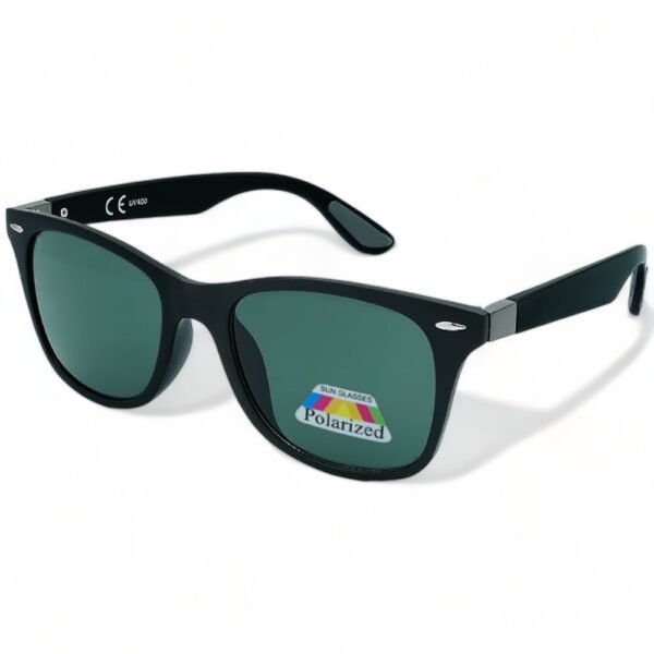 Riverio Unisex Γυαλιά Ηλίου Polarized Τετράγωνα με Μαύρο Κοκκάλινο Σκελετό και Πράσινο Φακό RV6042652