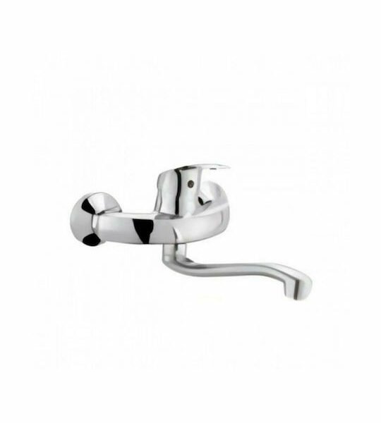 Μπαταρία Νεροχύτη Επιτοίχια Αναμεικτική SDS-18486 Ασημί