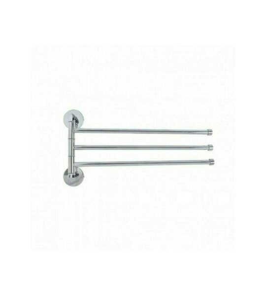 Spring SDS-17752 Ράγα Μπάνιου Τριπλή Επιτοίχια με Βίδες Ασημί