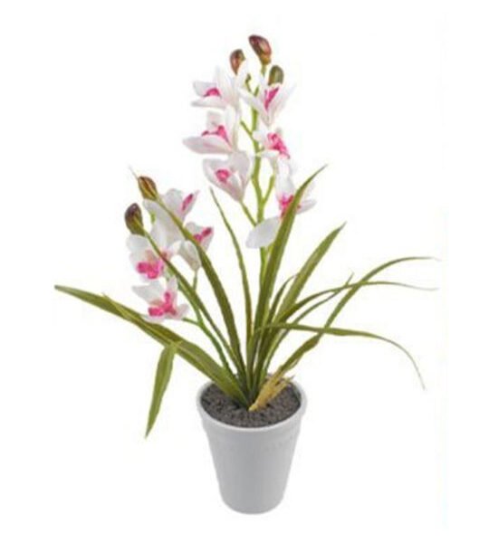 Τεχνητό Φυτό σε Γλάστρα 10x59cm Λευκό-Ροζ-SDS-21515