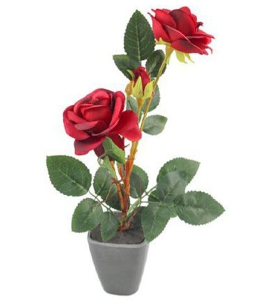 Τεχνητό Φυτό Τριαντάφυλλα σε Γλάστρα 10x35cm Κόκκινο-SDS-21516