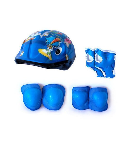 Παιδικό Σετ Προστατευτικών Set Helmet για Ποδήλατο,Πατίνια,Skateboard. Μπλε-Y-32546