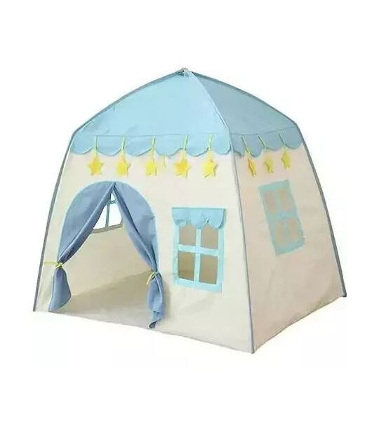 Παιδική Σκηνή Σπιτάκι Πριγκιπικό Pop Up με Κουρτίνες και Παράθυρα για 3+ Ετών 130x100x100 Μπλε-KLN-501209