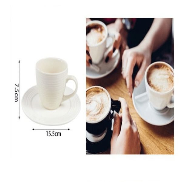 SDS SET 6PCS ΦΛΥΤΖΑΝΙ ΚΑΦΕ ΛΕΥΚΟ 7.5 *15.5cm 220ML SDS-25722-TS SZ