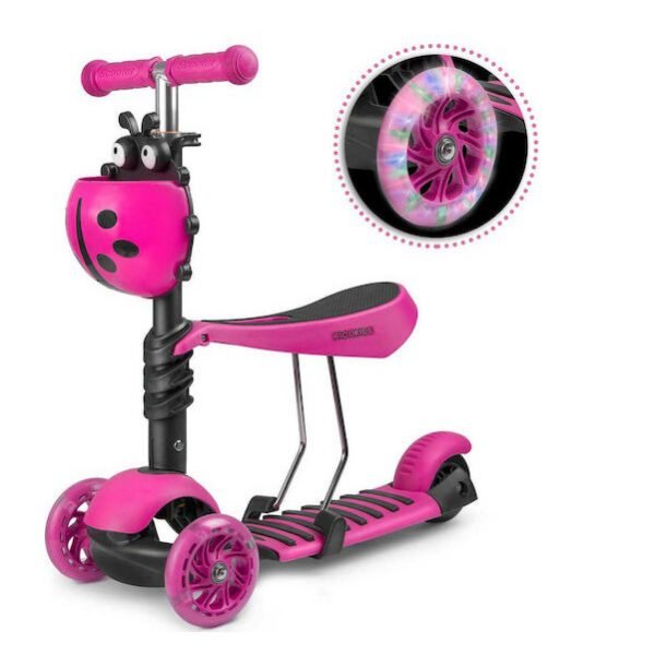 Παιδικό Πατίνι Τρίτροχο με Κάθισμα Ροζ 765201