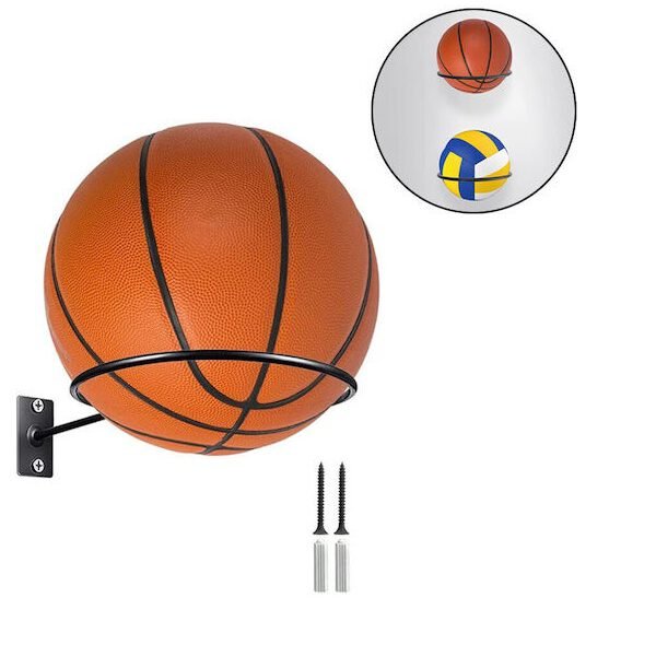 Επιτοίχια Μεταλλική Βάση για Στήριγμα Μπάλας με Διάμετρο 18cm Μαύρη