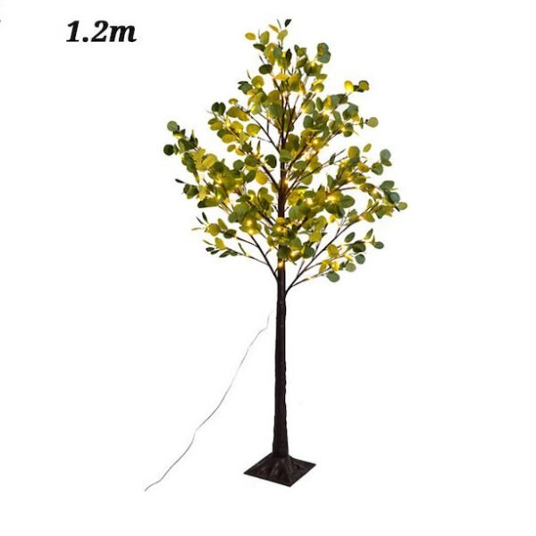Ηλιακό Δέντρο 1.2m με Πράσινα Φύλλα Ευκάλυπτου και 150 LED σε Θερμό Λευκό Φωτισμό 2700K Aigostar Καφέ