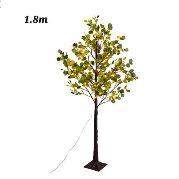 Ηλιακό Δέντρο 1.8m με Πράσινα Φύλλα Ευκάλυπτου και 285 LED σε Θερμό Λευκό Φωτισμό 2700K Aigostar Καφέ