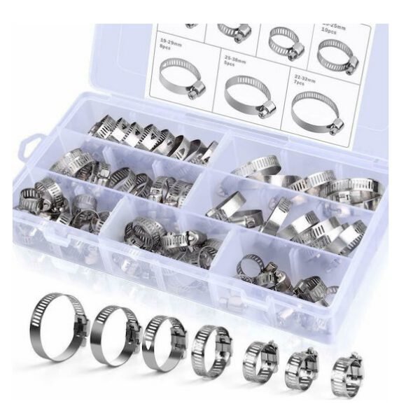 Σφικτήρες Σωλήνων Γραναζιών Ταχυτήτων από Ανοξείδωτο Ατσάλι 8-38 60τμχ