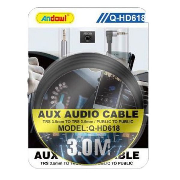 Andowl 3.5mm male - 3.5mm male Cable Black 3m (Q-HD618)
