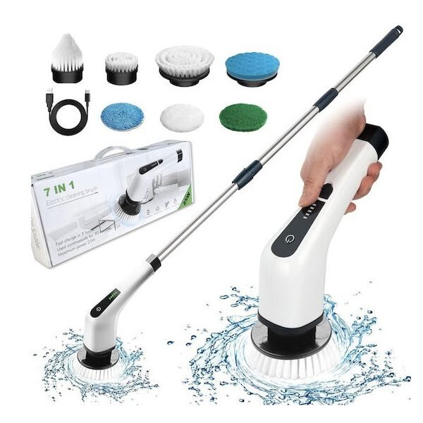 MZ-003 Πλαστική Περιστρεφόμενη Βούρτσα Καθαρισμού με Λαβή για