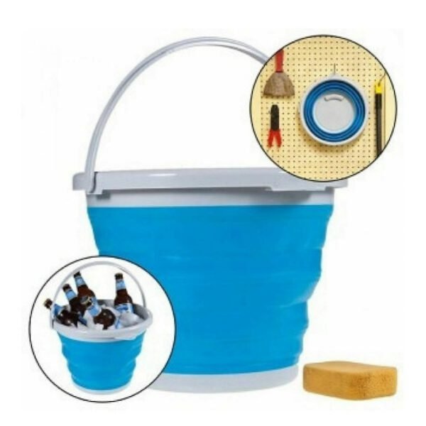 Πτυσσόμενος Κουβάς Σιλικόνης Μπλε