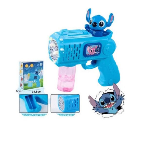 Παιδικό Καλοκαιρινό Πιστόλι Μπαταρίας για Σαπουνόφουσκες Stitch-302101