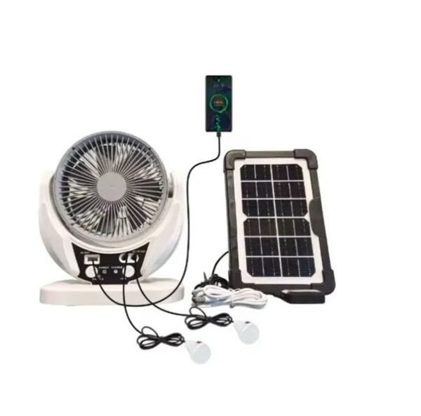 Andowl Επαναφορτιζόμενος Ηλιακός Ανεμιστήρας 6″ 4 σε 1 με 2 Λάμπες LED & Ηλιακό Πάνελ Q-FS920