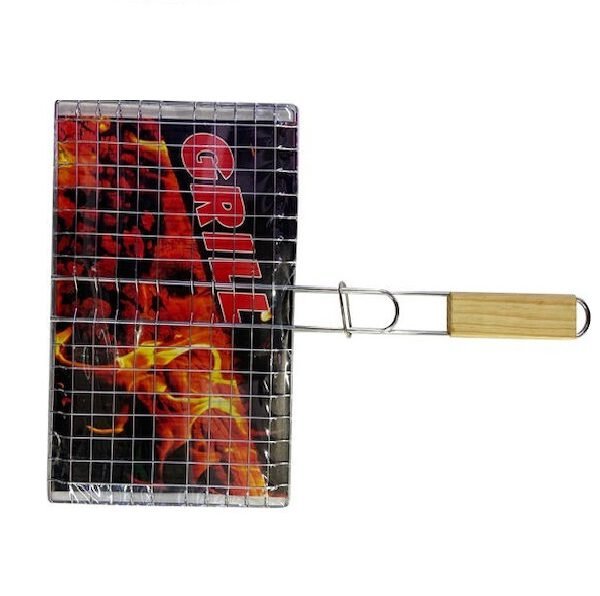 Ανοξείδωτη διπλή σχάρα ψησίματος 34x23cm JGX-12